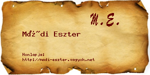 Mádi Eszter névjegykártya